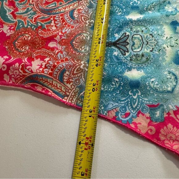 Closet Full Size 3XL Blouse Tunic Top sparkly studs Shark bite hem Boho Pastel - Picture 12 of 12